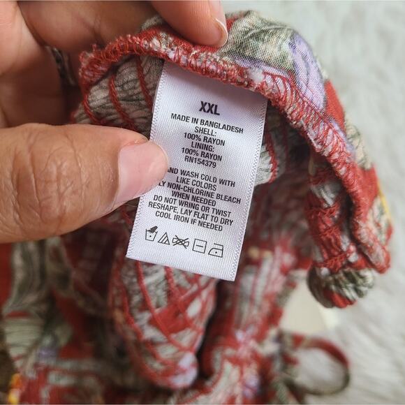 Aeropostale Tropical Button-Front Crop Tank Top NWT Size XXL - Picture 6 of 11